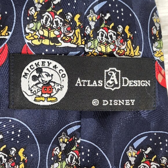 Disney Atlas Design Vintage Mickey Snow Globe Neck Tie - Picture 4 of 4